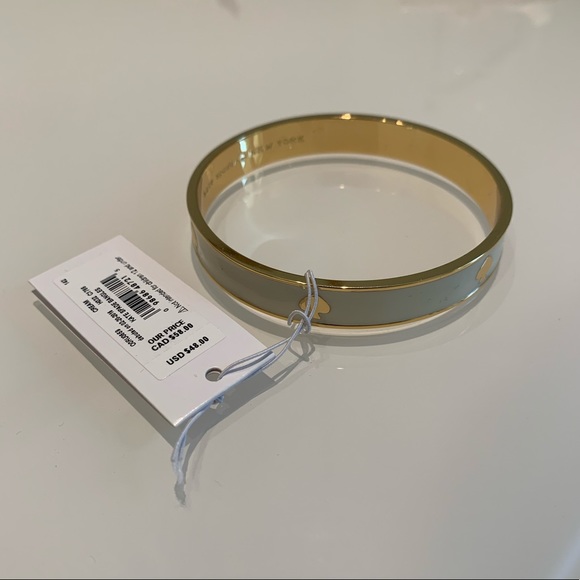 NWT Kate Spade White Enamel Bangle Bracelet - Picture 4 of 4